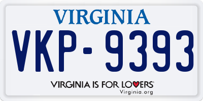 VA license plate VKP9393