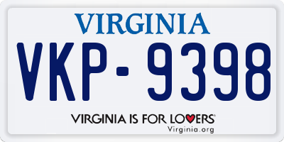 VA license plate VKP9398
