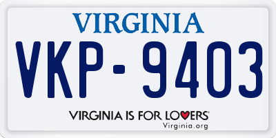 VA license plate VKP9403