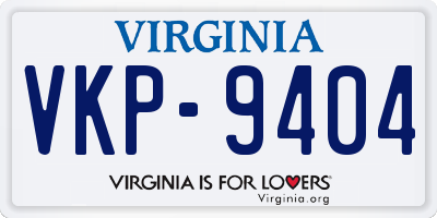 VA license plate VKP9404