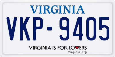 VA license plate VKP9405