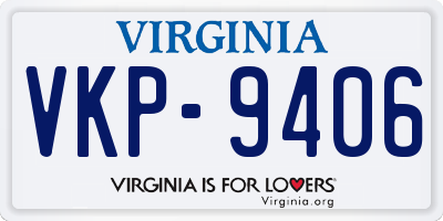 VA license plate VKP9406