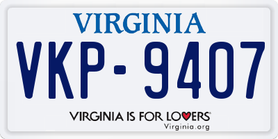 VA license plate VKP9407