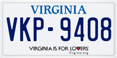VA license plate VKP9408