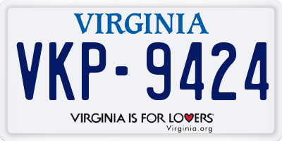 VA license plate VKP9424