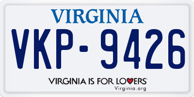VA license plate VKP9426