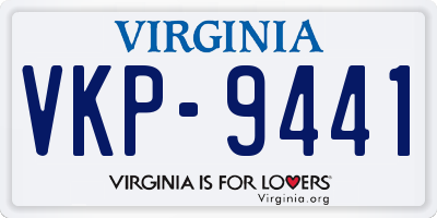 VA license plate VKP9441