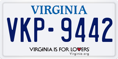 VA license plate VKP9442