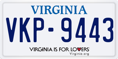 VA license plate VKP9443