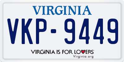 VA license plate VKP9449