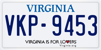 VA license plate VKP9453