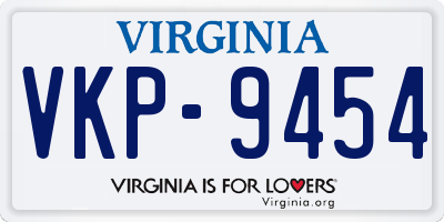 VA license plate VKP9454