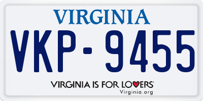 VA license plate VKP9455