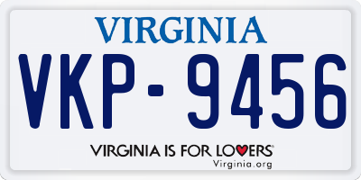 VA license plate VKP9456
