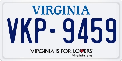 VA license plate VKP9459