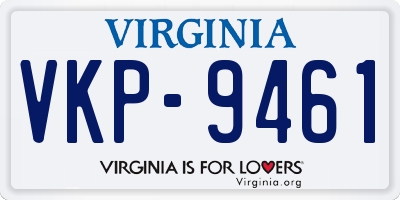 VA license plate VKP9461