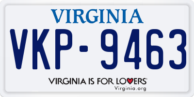 VA license plate VKP9463
