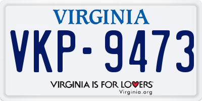 VA license plate VKP9473