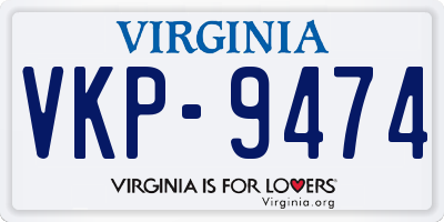 VA license plate VKP9474