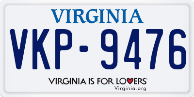 VA license plate VKP9476