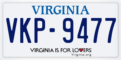 VA license plate VKP9477