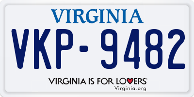 VA license plate VKP9482