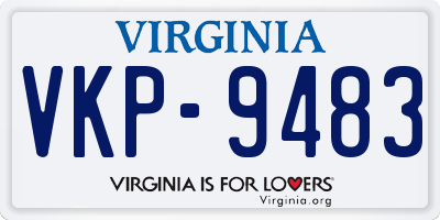 VA license plate VKP9483