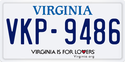 VA license plate VKP9486