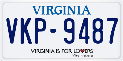 VA license plate VKP9487