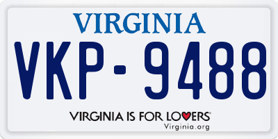 VA license plate VKP9488