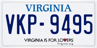 VA license plate VKP9495
