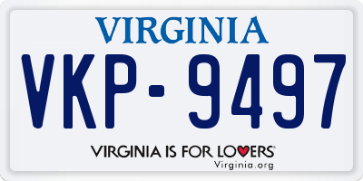VA license plate VKP9497