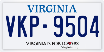 VA license plate VKP9504