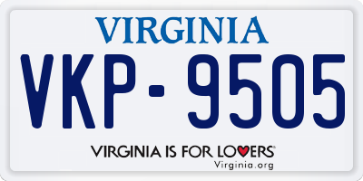 VA license plate VKP9505