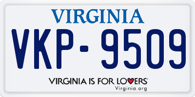 VA license plate VKP9509