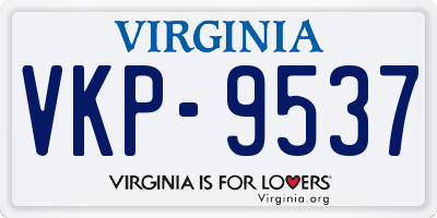 VA license plate VKP9537