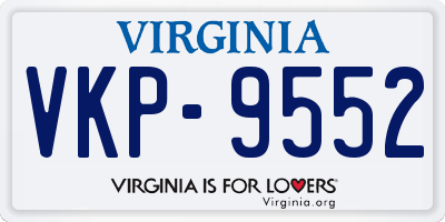 VA license plate VKP9552
