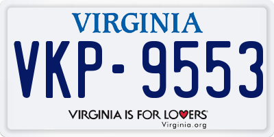 VA license plate VKP9553