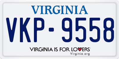 VA license plate VKP9558