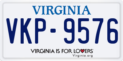 VA license plate VKP9576