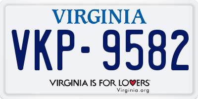 VA license plate VKP9582
