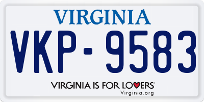 VA license plate VKP9583
