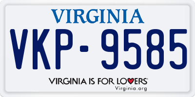 VA license plate VKP9585
