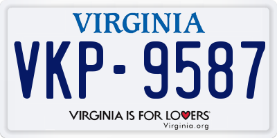 VA license plate VKP9587