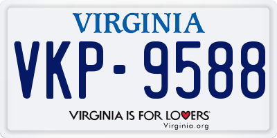 VA license plate VKP9588