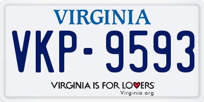 VA license plate VKP9593