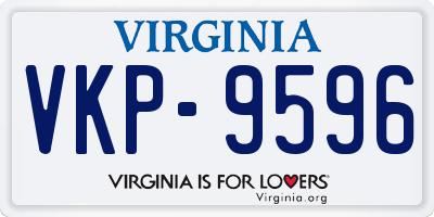 VA license plate VKP9596