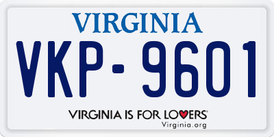 VA license plate VKP9601