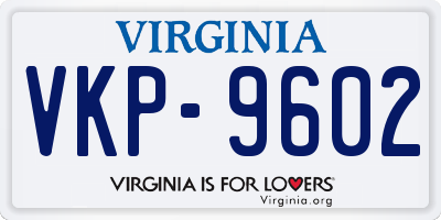 VA license plate VKP9602