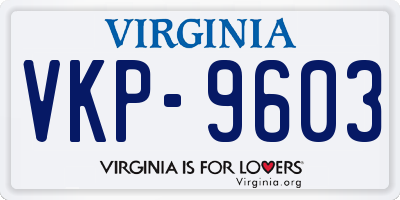 VA license plate VKP9603